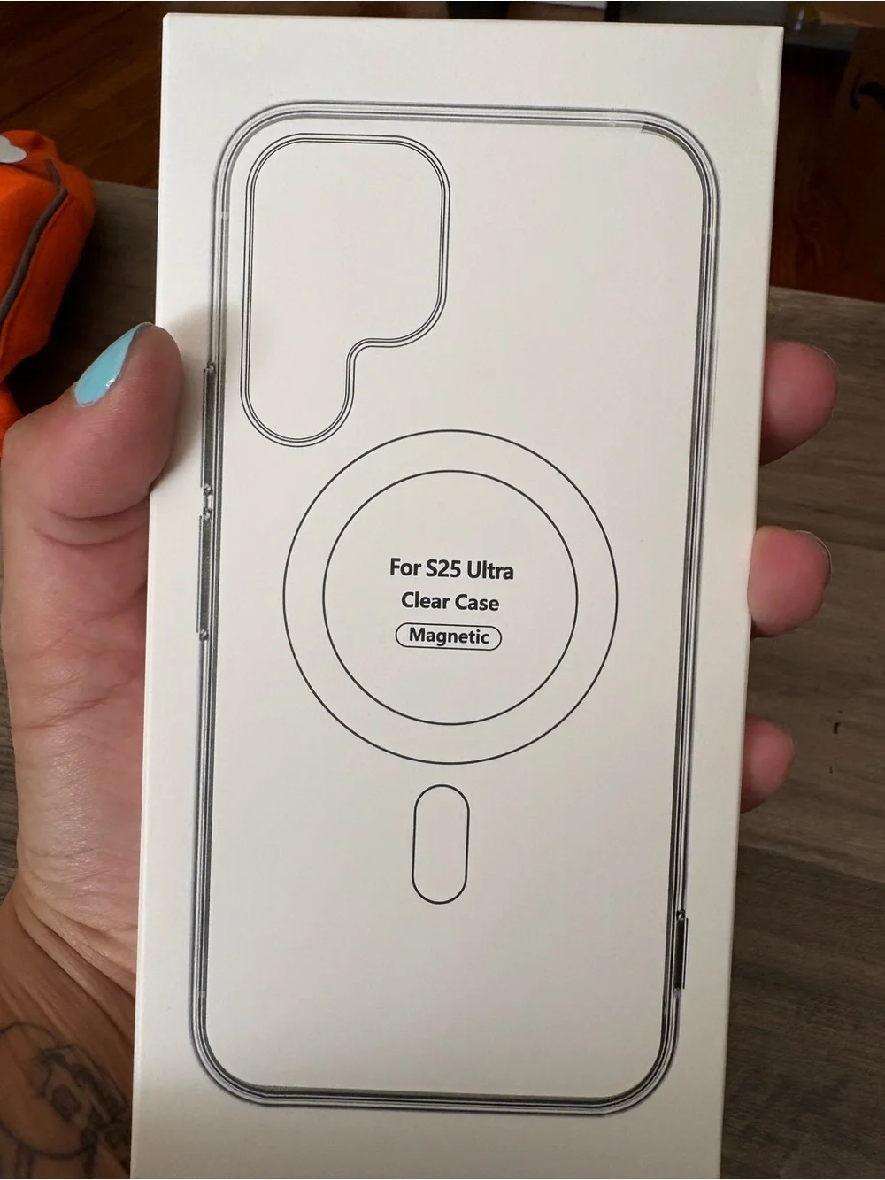 Clear Magnetic Phone Case for S25 Ultra - Black and clear